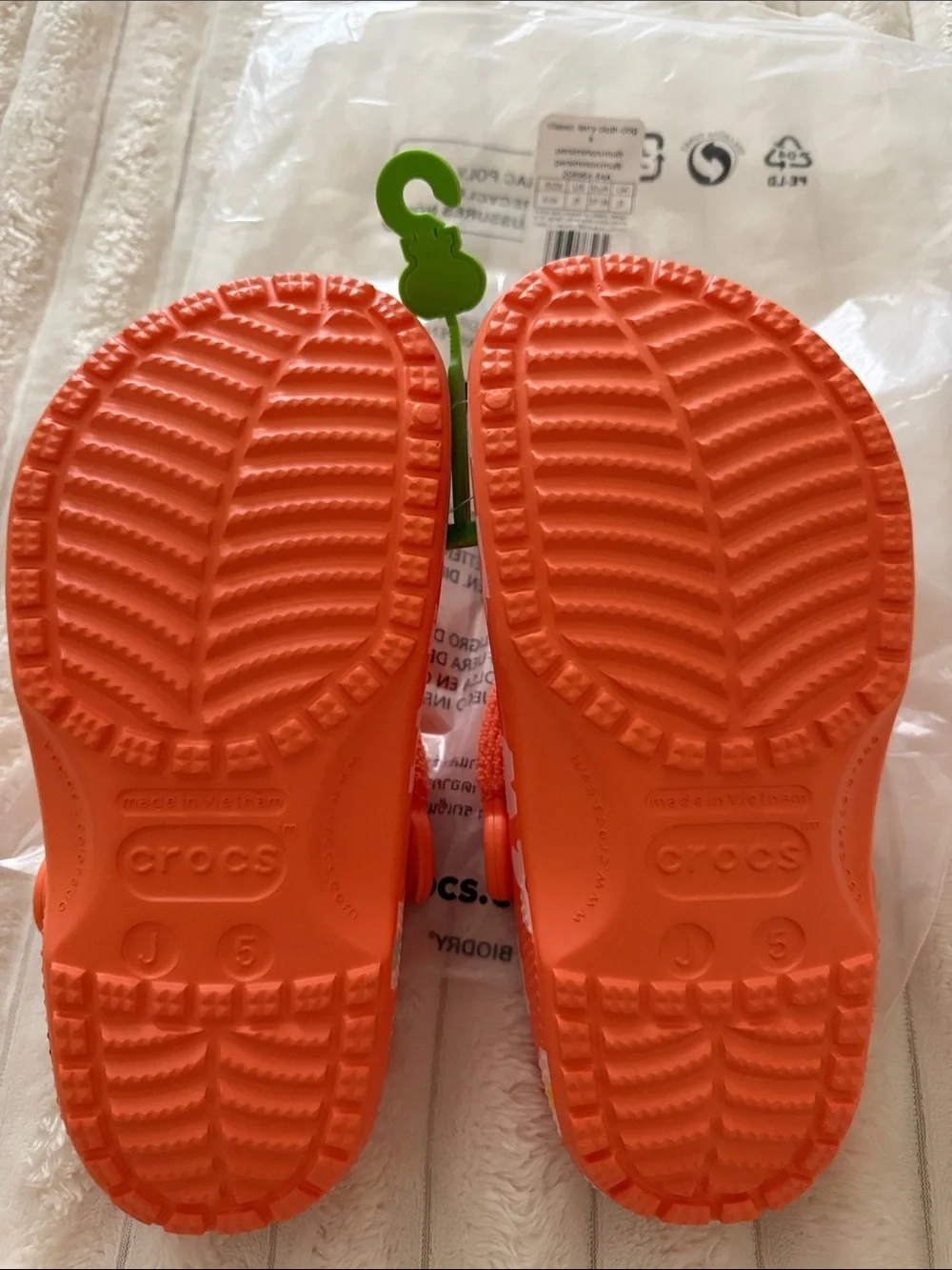 Crocs Kids’ Orange Flower Classic Clogs size j5